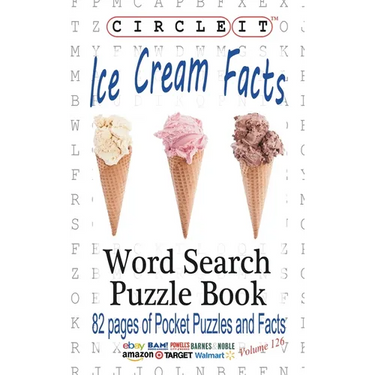 Circle It, Ice Cream Facts, Word Search, Puzzle Book