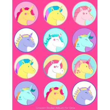 Unicorn Sticker Album For Girls: 100 Plus Pages For PERMANENT Sticker Collection, Activity Book For Girls, Pink - 8.5 by 11