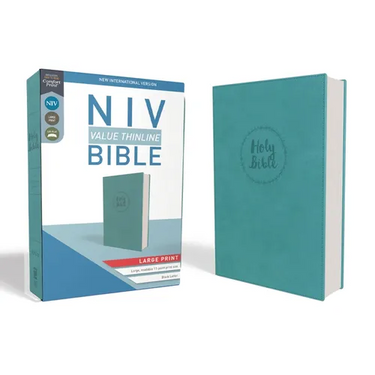 NIV, Value Thinline Bible, Large Print, Imitation Leather, Blue