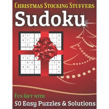 Christmas Stocking Stuffers Sudoku Fun Gift with 50 Easy Puzzles & Solutions: A great holiday surprise for men, women and teens and this puzzle book i