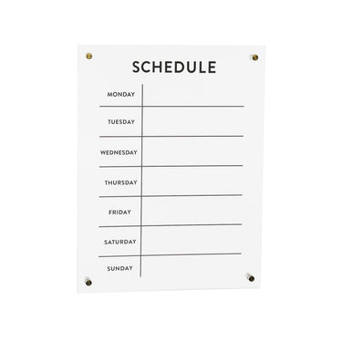 Acrylic Dry Erase Weekly Calender 19"H