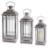 Traditional Grey Metal Lantern (Set of 3)