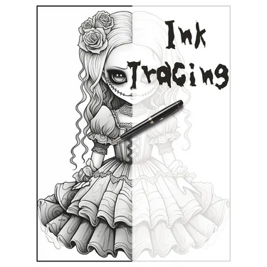 Ink Tracing Coloring Book: Trace the Lines to bring these creepy dolls to life.
