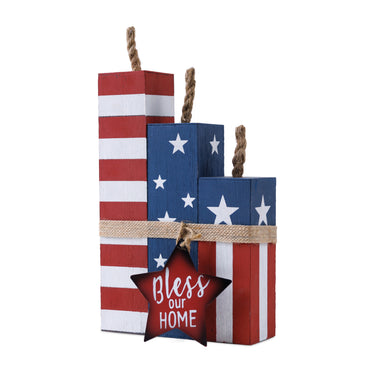 Americana Firecracker Block Bundle 14"H