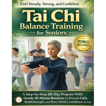 Tai Chi Balance Training for Seniors: A Step-by-Step 28-Day Program With Gentle 10-Minute Routines to Prevent Falls, Build Strength, and Move With Con