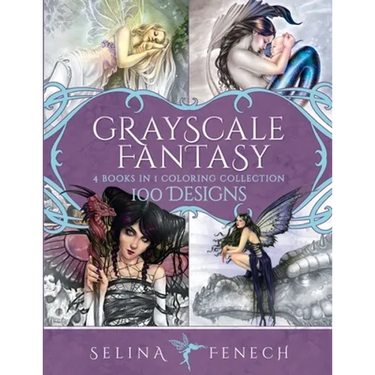 Grayscale Fantasy Coloring Collection: 100 Designs