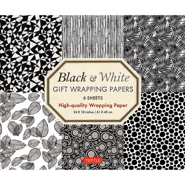 Black & White Gift Wrapping Papers - 6 Sheets: 24 X 18 Inch (61 X 45 CM) Wrapping Paper