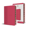 KJV Holy Bible, Large Print Medium Format, Fuchsia Faux Leather W/Ribbon Marker, Red Letter, Thumb Index
