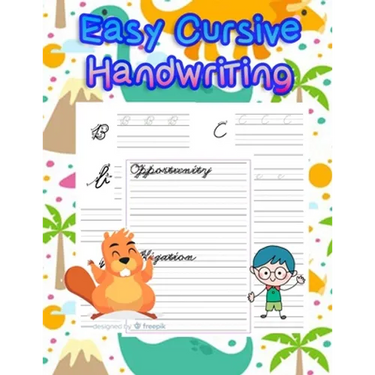 Easy Cursive Handwriting: handwriting tracing workbook-handwriting practice paper for kids-handwriting practice sheets