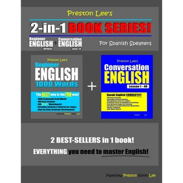 Preston Lee's 2-in-1 Book Series! Beginner English 1000 Words & Conversation English Lesson 1 - 40 For Spanish Speakers
