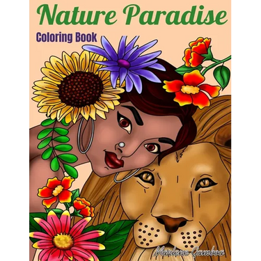 Coloring Book: Nature Paradise: Coloring book for adults with 25 drawings women faces of the world surrounded by nature, flowers and animals