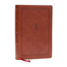 KJV Giant Print End-Of-Verse Reference Bible, Brown Leathersoft, Red Letter, Comfort Print