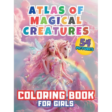 Atlas of Magical Creatures Coloring Book For Girls: Embark on an Enchanting Coloring Adventure with Elves, Fairies and Dragons! Explore the Fantastica