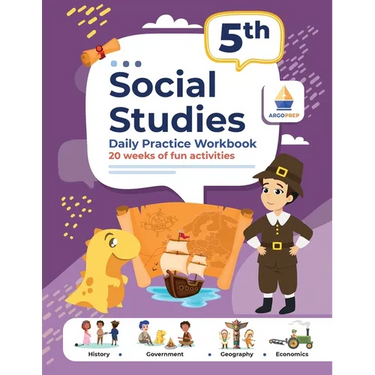 5th Grade Social Studies: Daily Practice Workbook 20 Weeks of Fun Activities History Government Geography Economics + Video Explanations for Each Ques