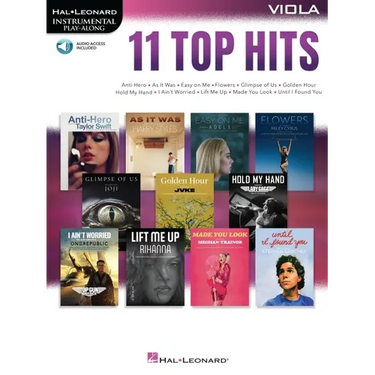 11 Top Hits for Viola Instrumental Play-Along