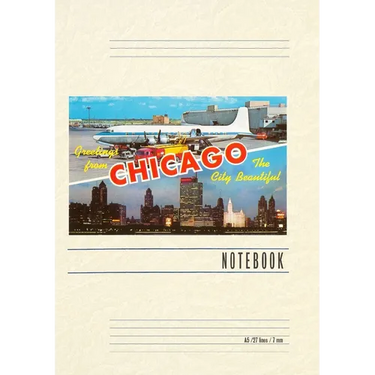 Vintage Lined Notebook Greetings from Chicago, Illinois