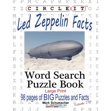 Circle It, Led Zeppelin Facts, Word Search, Puzzle Book