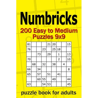 Numbricks puzzle book for adults: 200 Easy to Medium Puzzles 9x9