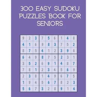 300 easy sudoku puzzles book for seniors: brain games with solutions