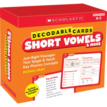 Decodable Cards: Short Vowels & More