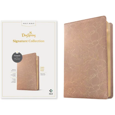 NLT Super Giant Print Bible, Dayspring Signature Collection, Filament Enabled (Leatherlike, Blush Floral, Red Letter)