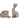 Weathered Stone Garden Rabbit Figurine (Set of 2)