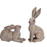 Weathered Stone Garden Rabbit Figurine (Set of 2)