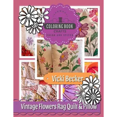 Vintage Flowers Rag Quilt & Pillow