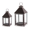 Footed Iron Metal Lantern (Set of 2)