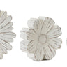 White Washed Stone Flower Decor (Set of 3)