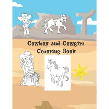 Cowboy And Cowgirl Coloring Book: Large 8.5x11 40 Coloring Pages