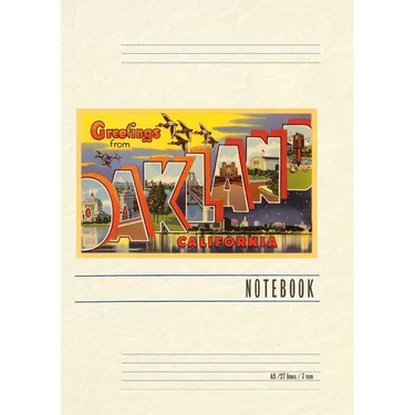 Vintage Lined Notebook Greetings from Oakland, California