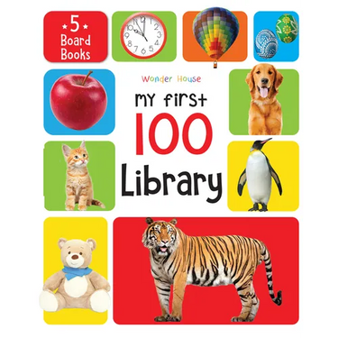 My First 100 Library: Boxset of 5 Early Learning Board Books for Kids/Children (Homeschool / Preschool / Baby/Toddler)