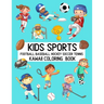 Kids Sports Kawaii Coloring Book Football Baseball Hockey Soccer Tennis: Cute Coloring Pages for Toddlers and Children