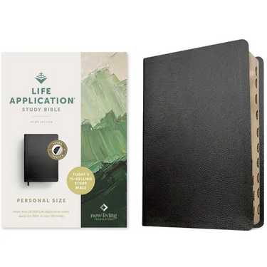 NLT Life Application Study Bible, Third Edition, Personal Size (Bonded Leather, Black, Indexed, Red Letter)