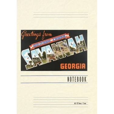 Vintage Lined Notebook Greetings from Savannah