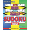 Adult puzzles. Big Samurai and Calcudoku 9x9 Sudoku. Medium levels.: Very large font. 50% of characters are displayed (+; -; x; /).