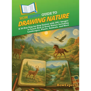 HowExpert Guide to Drawing Nature: A 30-Day Step-by-Step System with 200+ Images to Learn How to Draw Nature Including Landscapes, Plants, Animals, an