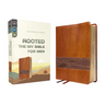 Rooted: The NIV Bible for Men, Leathersoft, Brown, Comfort Print