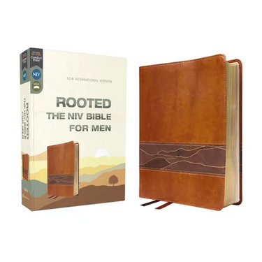 Rooted: The NIV Bible for Men, Leathersoft, Brown, Comfort Print