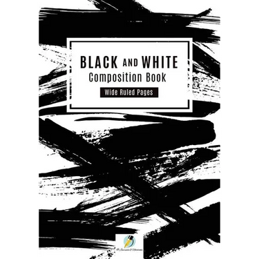 Black and White Composition Book Wide Ruled Pages