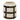 Ivory and Black Terra Cotta Vase 6"H