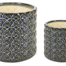 Geometric Pattern Ceramic Pot (Set of 2)
