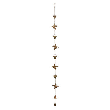 Iron Hummingbird Rain Chain 61.5"H