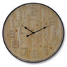 Natural Wooden Wall Clock with Metal Frame 31.5"D