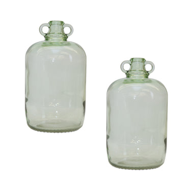 Sage Green Glass Jug Vase (Set of 2)