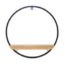 Wood Circle Shelf in Metal Frame 17.5"D