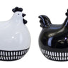 Modern Black and White Chicken Decor (Set of 2)