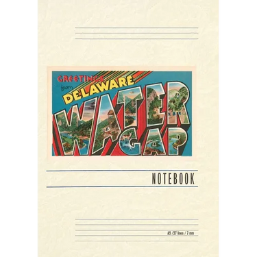 Vintage Lined Notebook Greetings from Delaware, Water Gap, Pennsylvania