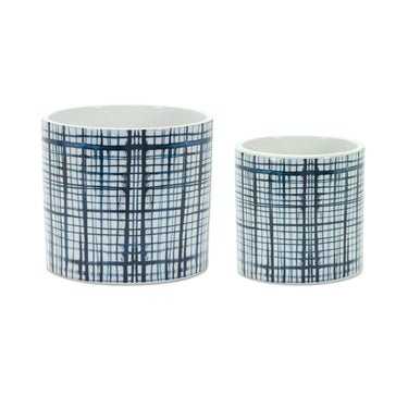 Criss Cross Pattern Planter (Set of 2)